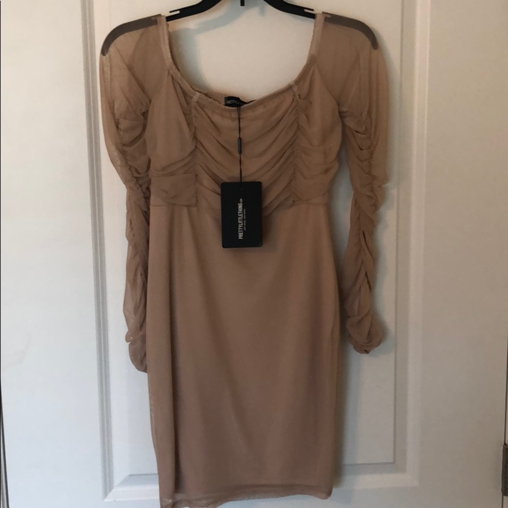Off the shoulder mesh dress